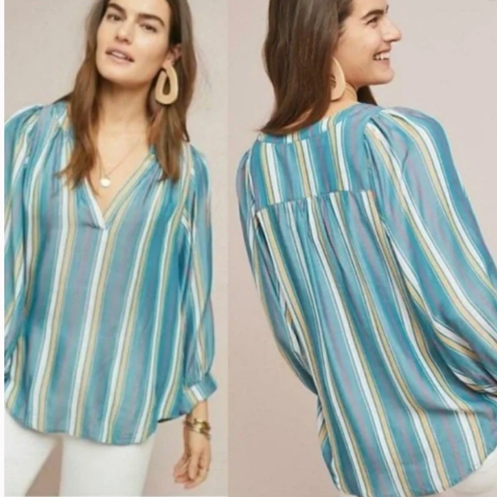 Anthropologie Maeve "Byron" Striped Blouse